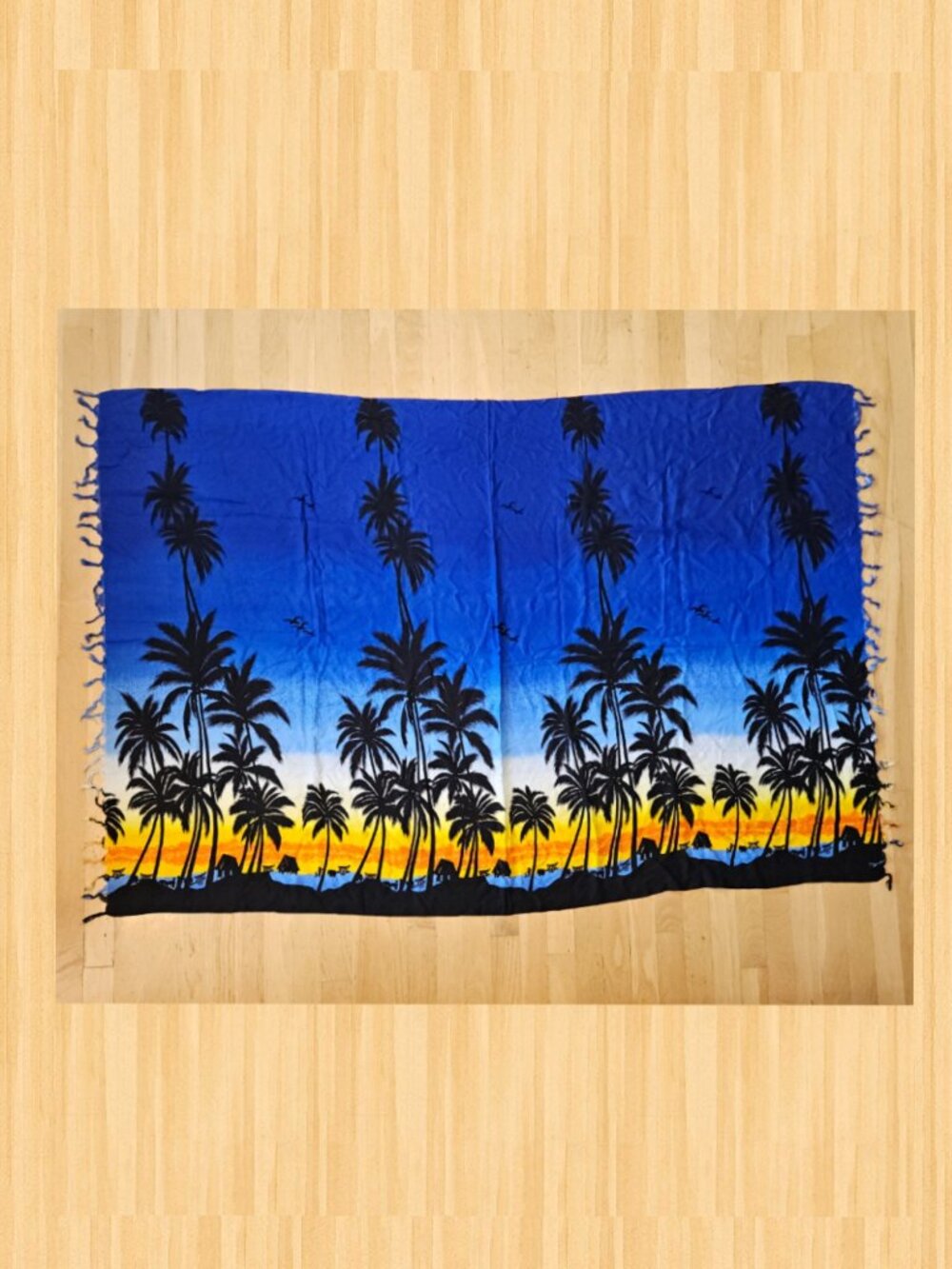 Authentic Kitenge Chitenge African Blue Tassel Tapestry Wraparound Skirt Sarong